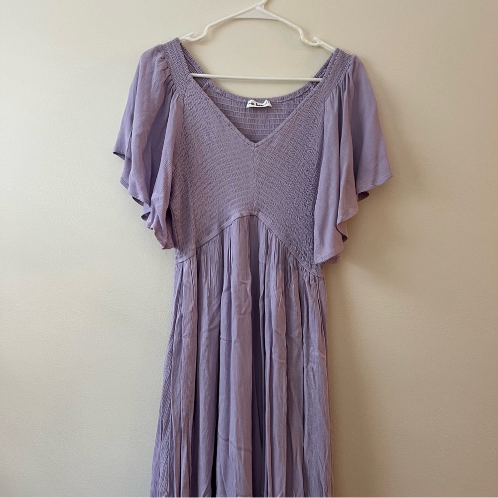 Lavender Smocked Ruffle Dress - Picture 6 of 7